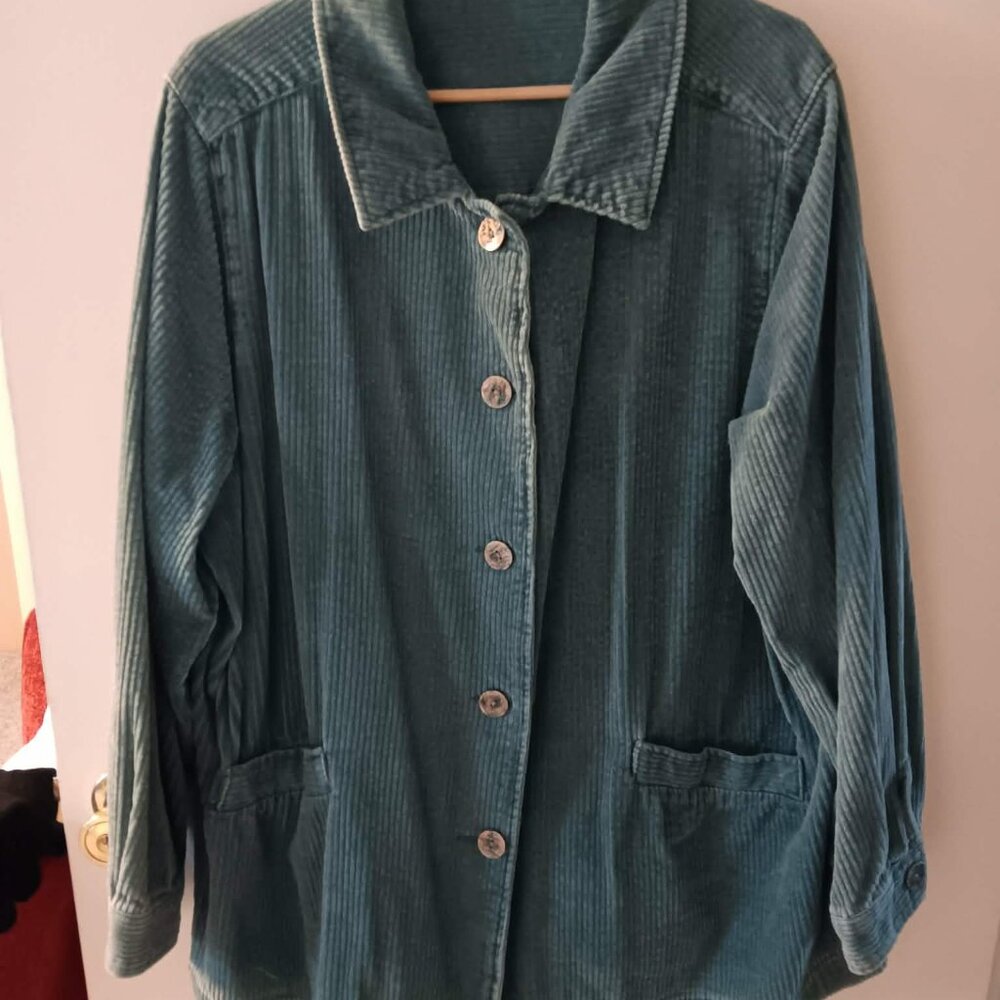 woman's Swing corduroy jacket coat Teal 22/24